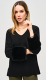 Sweater Knit Tunic With Faux Fur Cuffs