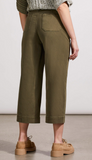 Audrey Hugging Wide Crop Jeans - Olive