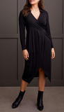 Longsleeve Faux Wrap Dress