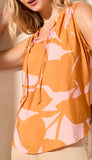 Sleeveless Blouse with Tie