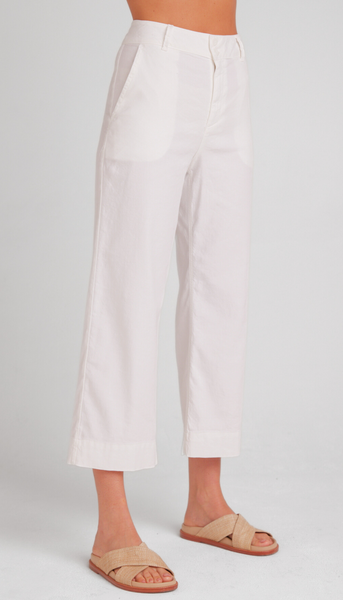 Saige Wide Leg Crop - White