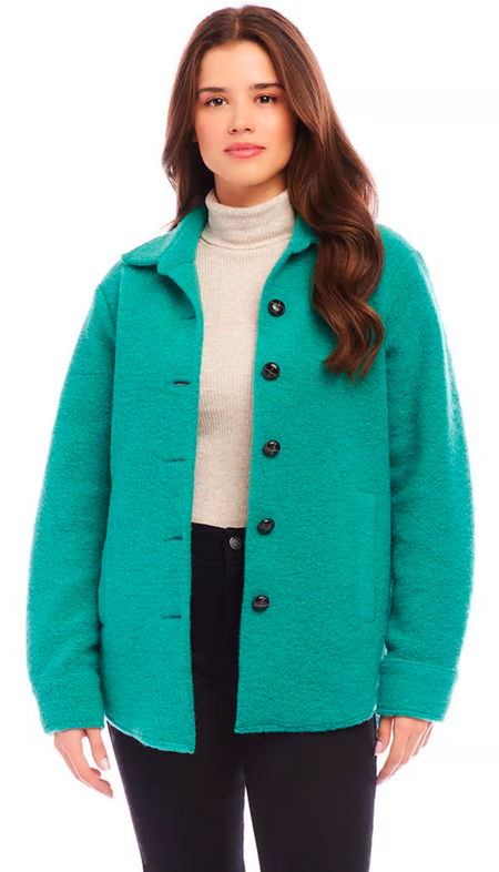 Stretch Boiled Wool Jacket with Pocket