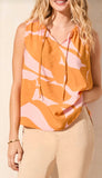 Sleeveless Blouse with Tie