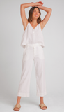 Saige Wide Leg Crop - White