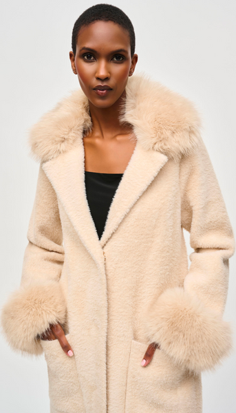 Faux Fur Sweater Coat