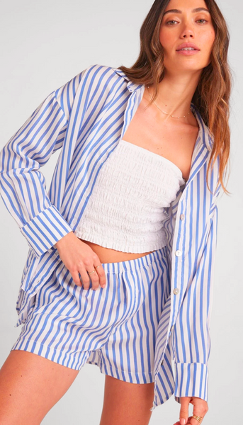 Boyfriend Button Down - Bahia Breeze Stripe