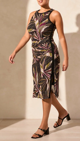 Lined Dress with Front Slit