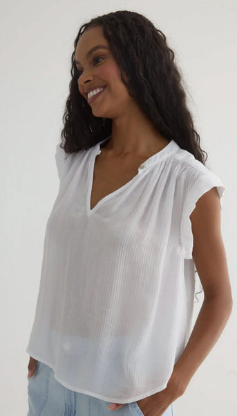 Shirred Pullover Cap Sleeve
