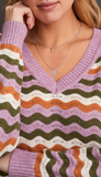 V Neck Drop Shoulder Sweater