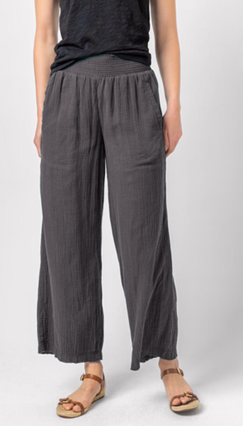 Smocked Waist Full Leg Pant