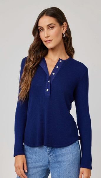 Long Sleeve Wide Placket Henley