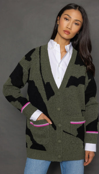 Camo Cloud Cardigan Sweater