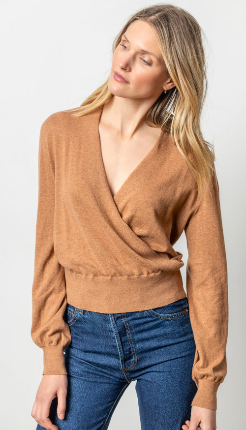 Long Sleeve Surplice Sweater