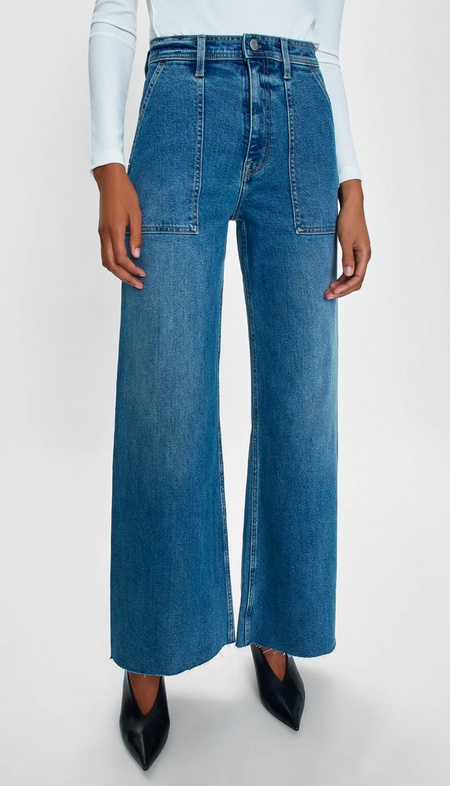 Good Luck Mid-Rise Barrel Jeans - Milk