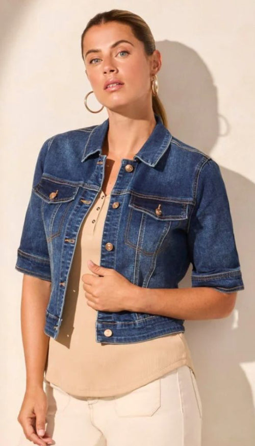 Elbow Sleeve Denim Jacket