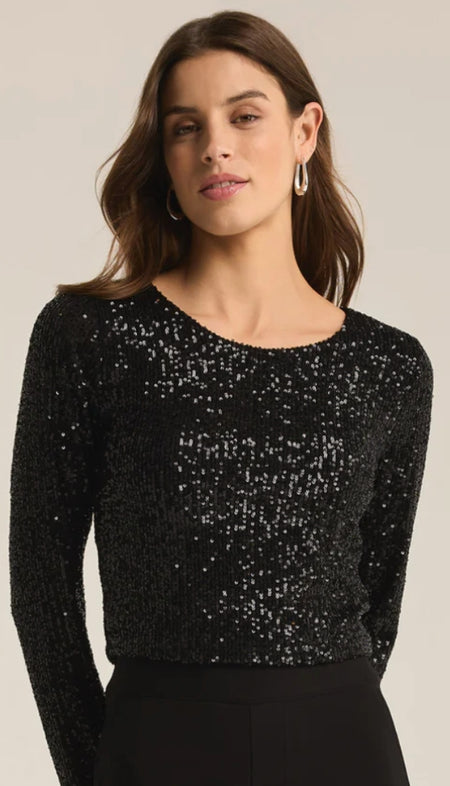 Sequin Boatneck Top