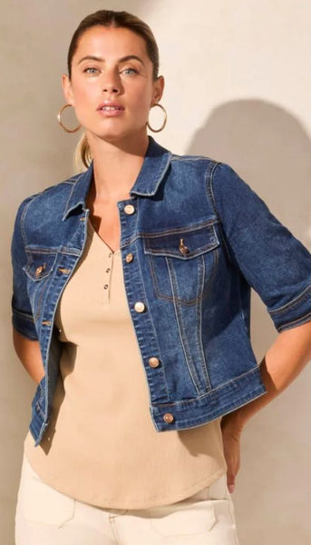 Elbow Sleeve Denim Jacket