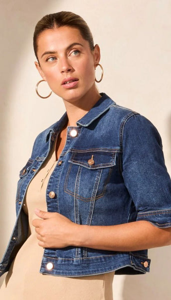 Elbow Sleeve Denim Jacket