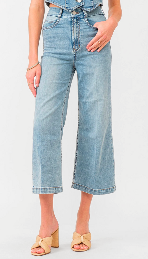 Audrey Wide Leg - Shelby Chambray