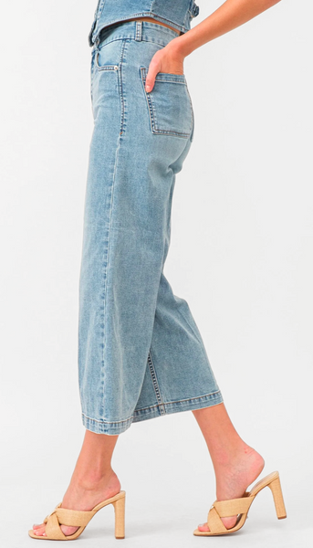 Audrey Wide Leg - Shelby Chambray