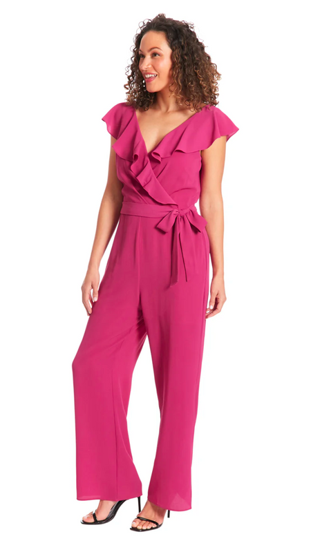 Feminine Wrap Jumpsuit - Black