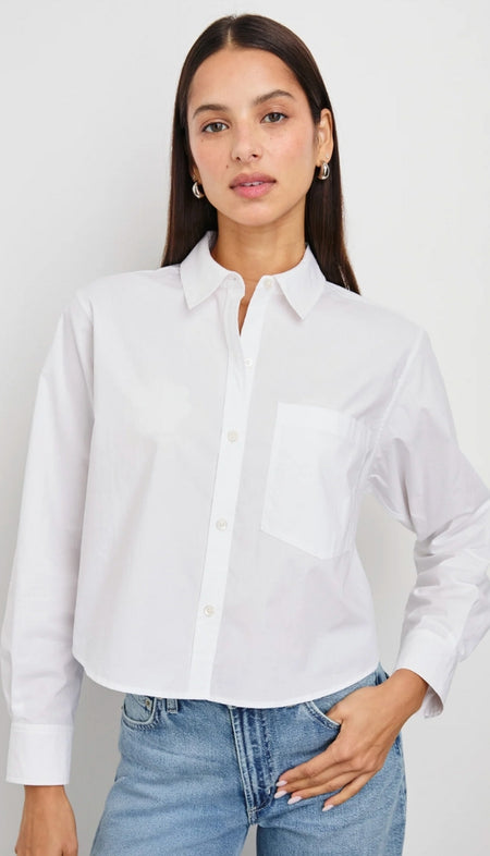 Collared Satin Blouse with Feather Trim Cuffs