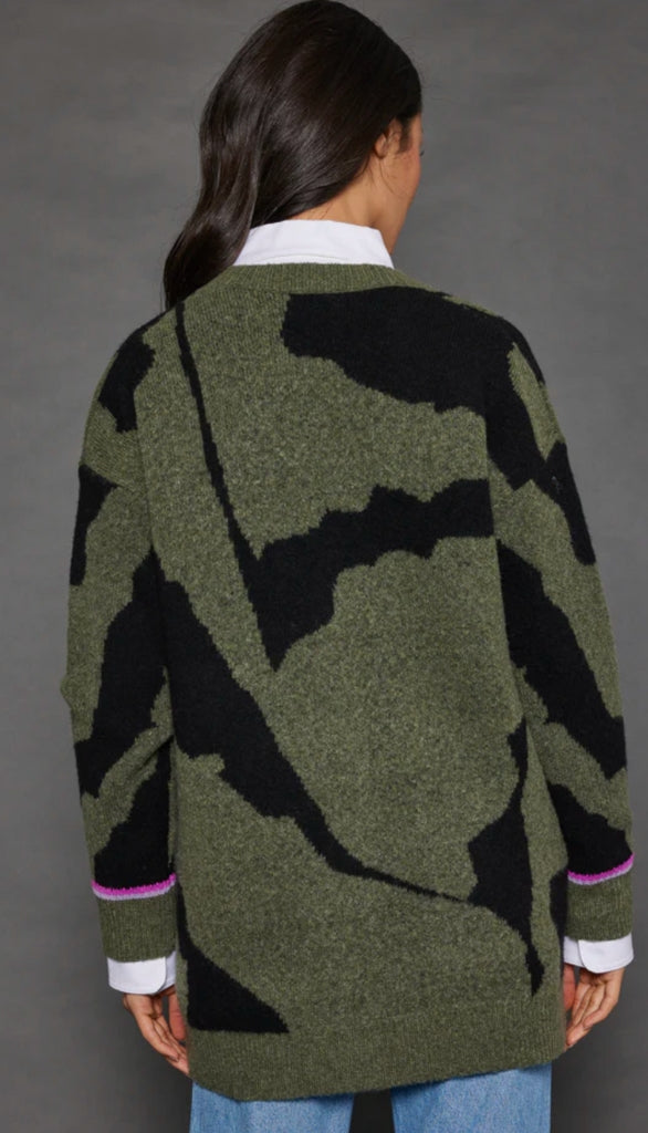 Camo Cloud Cardigan Sweater