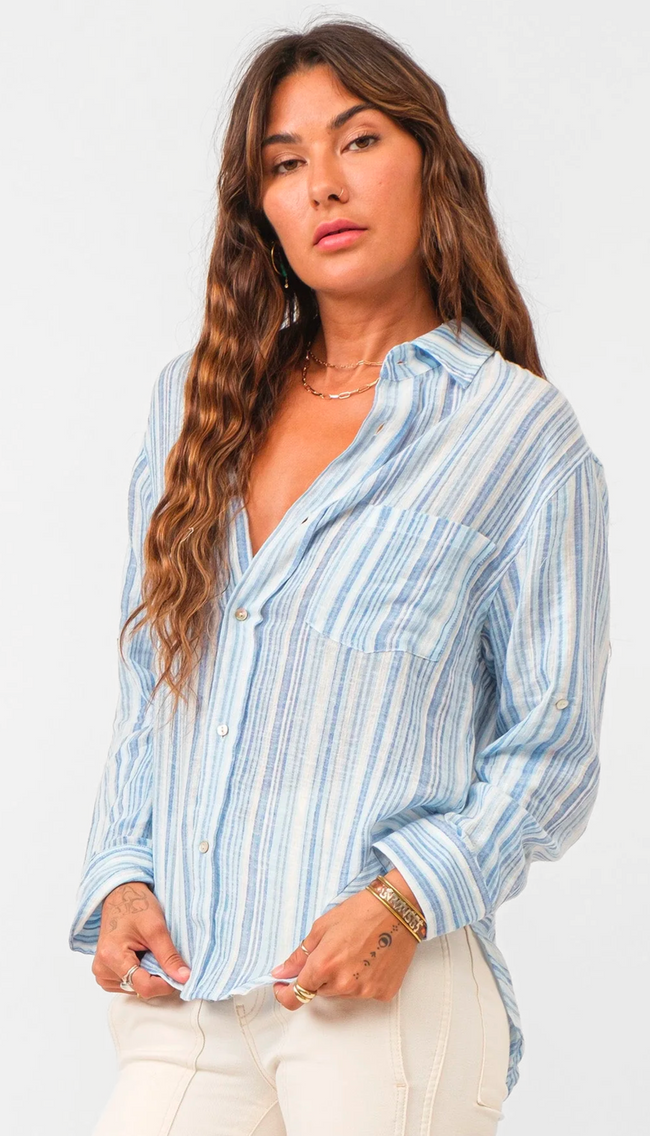 Lola Oversized Top Blue Streak