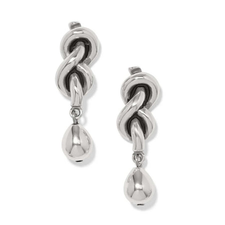 Interlok Single Knot 2 Tone Drop Earrings