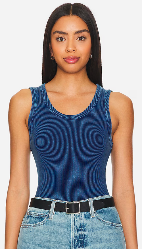 Poppy Scoop Neck Tank - Indigo