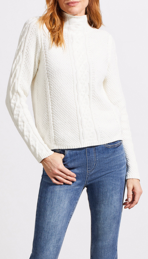 Funnel Neck Sweater with Special Wash