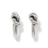 Interlok Single Knot Silver Hoop Earrrings