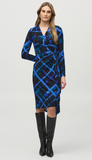 Silky Abstract Print Wrap Dress