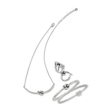 Interlok Single Knot Silver Necklace