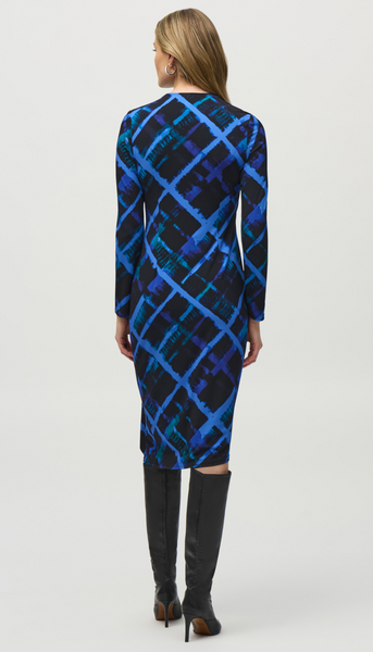 Silky Abstract Print Wrap Dress