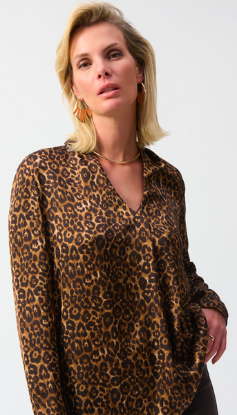 Satin Animal Print Top