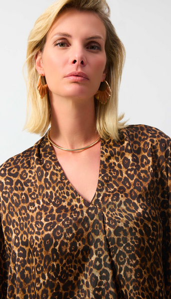 Satin Animal Print Top