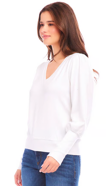 V Neck Bishop Sleeve Top