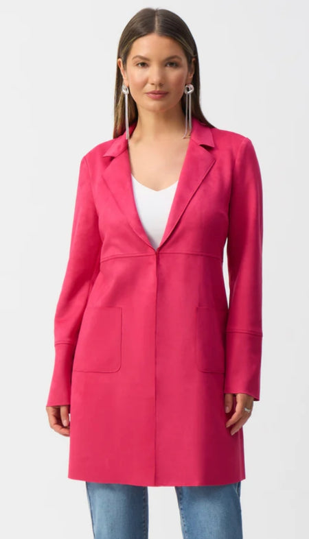 Long Sleeve Button Front Jacket With Drawcord Hem