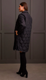 Long Quilted Button Front Jacket