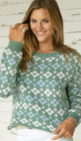 Shrunken Fair Isle Crew Neck Sweater