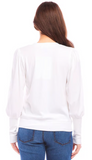 V Neck Bishop Sleeve Top