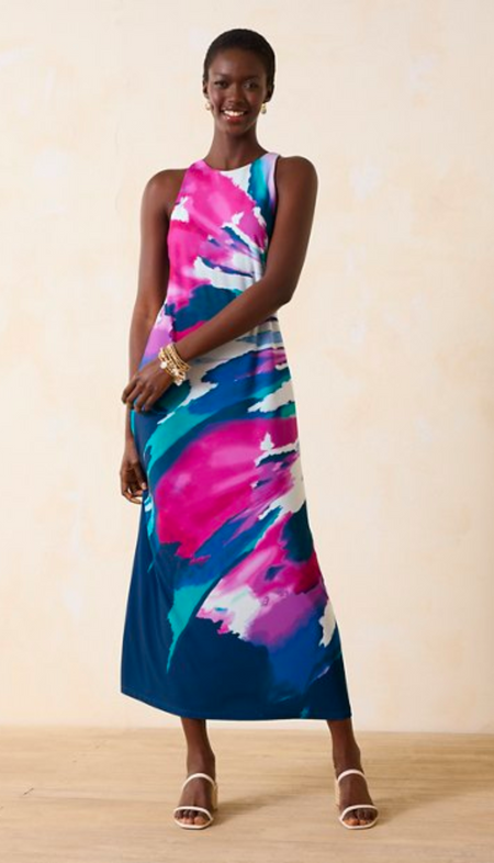 Tank Slip Dress - Abstract Bloom Print