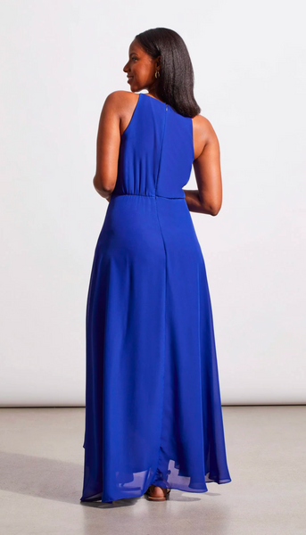 Sapphire Cascading Halter Dress