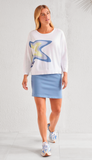 Pull On Skort with Rounded Slits