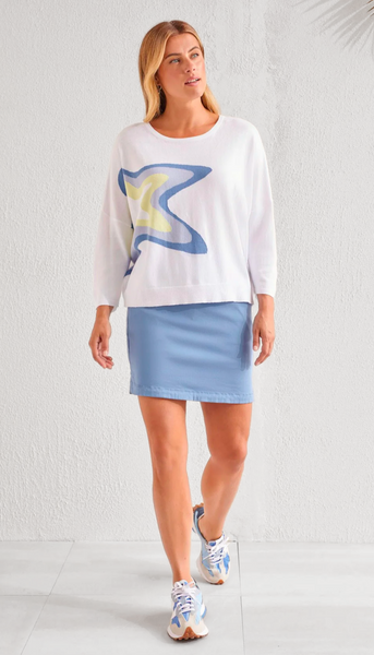 Pull On Skort with Rounded Slits