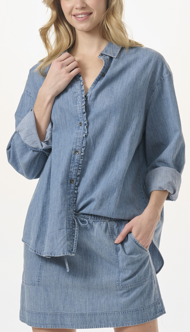 Lia Indigo Button Down