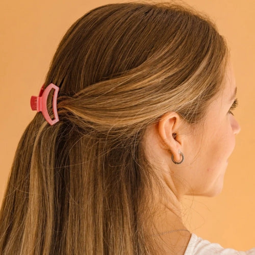 Open small hair clip-Calming Coral