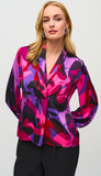 Satin Abstract Print Trapeze Top