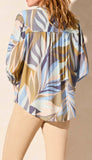 3/4 Sleeve Button Front Blouse